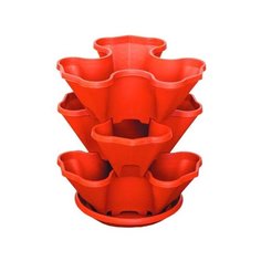 Кашпо Darel Plastic Каскад 33x33x17 см, 3 шт терракотовый