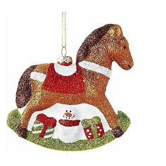 Ёлочная игрушка ЛОШАДКА, пластик, 10.5х3х11 см, Новогодняя сказка 973149
