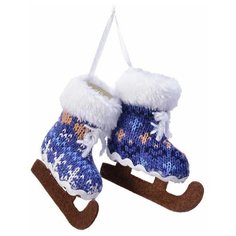 Ёлочная игрушка КОНЬКИ СКАНДИ, полиэстер, голубые, 3.5x7x7 см, Kaemingk 611909-голубые