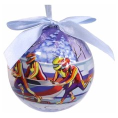 Елочное украшение шар  Бобслей, 100 мм, Незабудка 020350