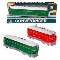 Поезд-локомотив Junfa пластмасовый, фрикционный, со световыми и звуковыми эффектами, в коробке, 26,2х7,5х10,5см