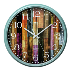Часы настенные круглые Home art 40х40х4,5см белый, синий, коричневый Olaff