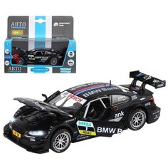 Машинка детская, металлическая, инерционная, Автопанорама, коллекционная, 1:32 BMW M3 DTM, черный, свет, звук, открывающиеся двери