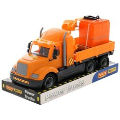 Автомобиль-кран с манипулятором "Майк" + конструктор "Супер-Микс", 30 элементов Полесье