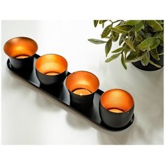 Набор подсвечников на подставке ТЁПЛАЯ НОЧЬ, металл, 6.5х5 см (4 шт.), Koopman International A04426650