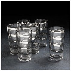 Наблор стаканов 230 мл "Серпантин" серебро 6 шт 4950327 Gid Glass