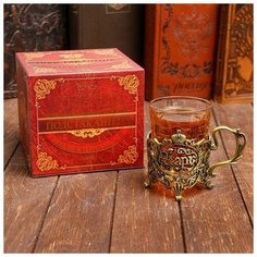 Подстаканник со стаканом "Царь", 11,3 х 11,5 х 7,3 см 839707 Семейные традиции