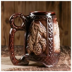 Кружка для пива 1л "Хмель" 1131541 Керамика ручной работы