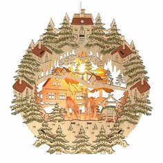 Светильник декоративный подвесной ОЛЕНИ У КОРМУШКИ, с прозрачной лампой, 28х5.5х31 см, Sigro 52-1194