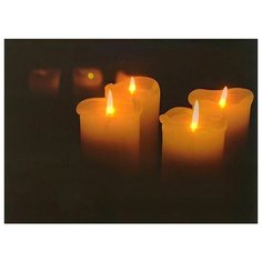 Светодиодное настенное панно ГОРЯЩИЕ СВЕЧИ с LED огнями, 30х40 см, Kaemingk 482603-2