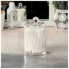 Контейнер д/хранения космет принад с крышкой d7*11,5см прозрачный 2565940 Сима ленд