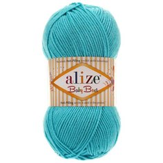 Пряжа Alize Baby Best 100г 240м (10% бамбук, 90% акрил) с эффектом АНТИПИЛЛИНГ (287 бирюзовый) 5 шт