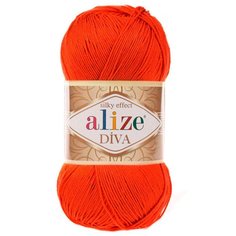 Пряжа ALIZE Diva 100гр. 350м. (100% микрофибра) ТУ (37 Оранжевый) 5 шт