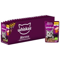 Влажный корм для кошек Whiskas Мясная коллекция, с курицей 28 шт. х 75 г (кусочки в соусе)