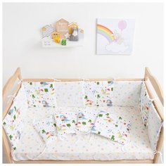 Бортик в кроватку Крошка Я "Рыцари", (32*32 см, 12 штук), бязь, синтепон