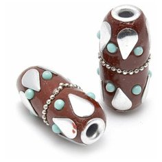 Бусины металлические Tesoro "Этника", бордовый, арт. TS.A2047, 2 штуки