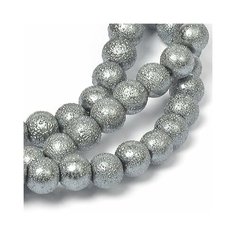 Бусины стеклянные на нитях Tesoro, серебро, 10 мм, 90 бусин
