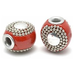 Бусины Tesoro "Этника", цвет: 1 красный, 20 мм, 2 штуки