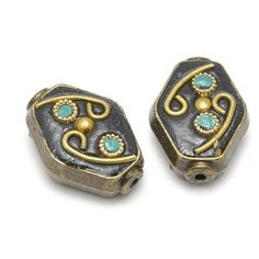 Бусины Tesoro "Этника", 20х15 мм, цвет: 2 черный, 2 штуки, арт. TS.F019