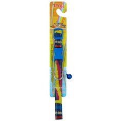 Ошейник с пластиковой косточкой 15 мм x 40 см "Радуга", цвет: синий Zoo One