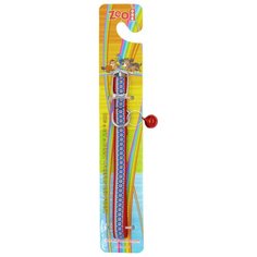 Ошейник светоотражающий 10 мм x 30 см, цвет: красный, пряжка металлическая Zoo One