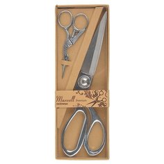 Ножницы Maxwell premium, 9 см, 20 см, цвет: серебро, 2 штуки, арт. 111564