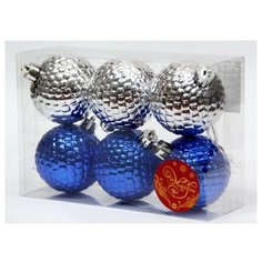 Украшение елочное "Ассорти. Шары синие и серебряные", 6 штук Феникс Present