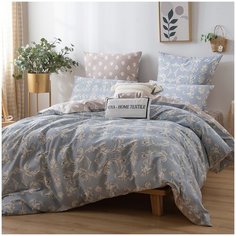 Комплект постельного белья СИТРЕЙД, AR-236, Сатин, Евро, наволочки 50x70, 70x70, простыня на резинке 160х200 см