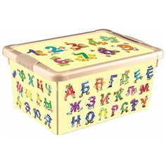 Контейнер Пластишка универсальный с аппликацией 33.5х24х15.5 см (4313011) бежевый