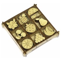 Набор украшений в коробке "Фрукты", 10,5х10,5 см СИМВОЛИК