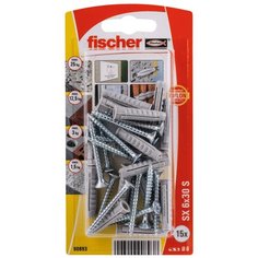 Дюбель для полнотелых материалов SX 6X30 с шурупом 4,5х40 (блистер 15 шт.) Fischer