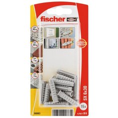 Дюбель для полнотелых материалов SX 6X30 (блистер 15 шт.) Fischer