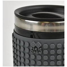 Термокружка "Pixie Crew" с силиконовой панелью для картинок (темно-серая)