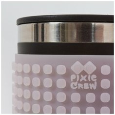 Термокружка "Pixie Crew" с силиконовой панелью для картинок (серая)