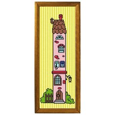 Рисунок на канве Borovsky&Sons (страмин), Чарiвниця, Розовый домик, 14*42 см (S78) Brvsk