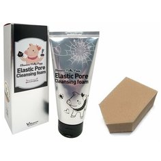 ELIZAVECCA ELASTIC PORE Пенка для умывания с порошком древесного угля, 120мл + спонж