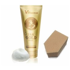 ELIZAVECCA 24K GOLD SNAIL Пенка для умывания с экстрактом улитки и золота, 180мл + спонж