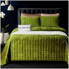 Покрывало на кровать СИТРЕЙД OVL-1, велюр, 240х260 см с наволочками 50х70 см (2 шт)