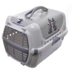 Moderna переноска trendy runner сats in love влюбленные коты с пластиковой дверцей, 31х51х34, , 0,970 кг