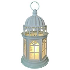 Светильник декоративный SH Lights LN2-LD10-WW-BO "Фонарь" 26см, цвет белый с теплыми белыми светодиодами, батарейки 3хАА