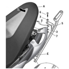 Крепление кофра SHAD Suzuki SFV650 Gladius(09-14), задний