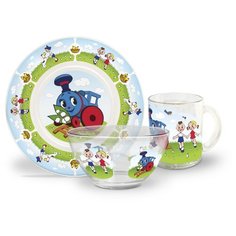 Набор детской посуды "Паровозик из Ромашково" (3 предмета) Priority