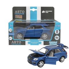Машинка металлическая инерционная Автопанорама 1:32 Mercedes-Benz ML63 AMG, синий, открываются передние двери, капот, багажник, свет, звук, резиновые колеса