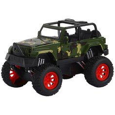 Машинка игрушка "Внедорожник", металлическая, ТМ "Автопанорама", масштаб 1:32, цвет хаки, инерция, открываются двери, свет, звук