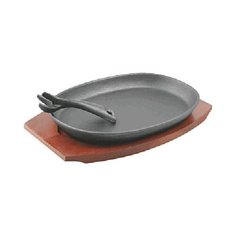 Сковорода для фахитос на подставке; чугун,дерево, Prohotel, арт. HE966