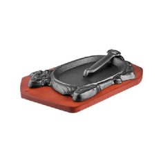 Сковорода для фахитос на подставке «Корова»; чугун,дерево, Prohotel, арт. HE851