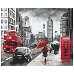 Кристальная мозаика (алмазная вышивка) Фрея "Улица дождливого Лондона", 50x40 см, арт. ALVK-09
