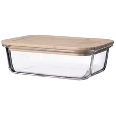 Контейнер для еды Smart Solutions стеклянный 1050 мл с крышкой из бамбука LB1050RC