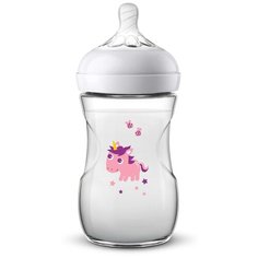 Philips AVENT Бутылочка полипропиленовая Natural SCF070/25, 260 мл Единорог, с 1 месяцев, белый