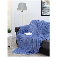 Плед TexRepublic Deco Квадратики Фланель 1,5 сп. Синий